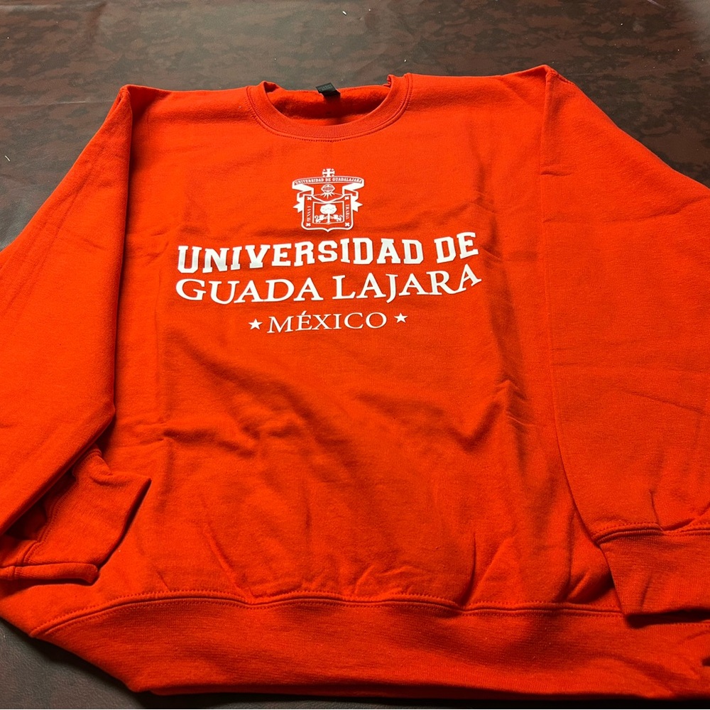 Gildan Men's Red Crewneck Sweater with University Print